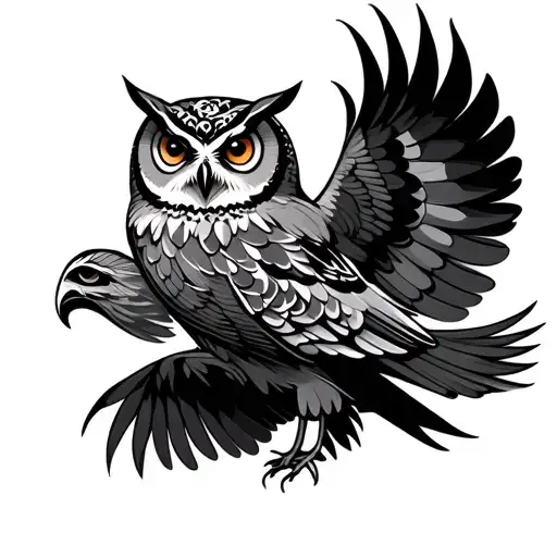 Tribal Flying Owl