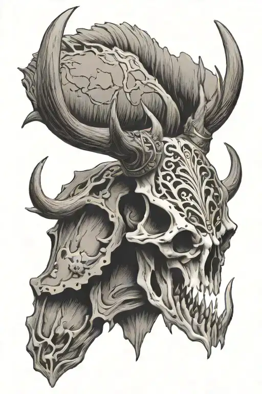 Deer Woods Fish Western Bull Skull