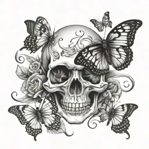 Skull And Butterfly