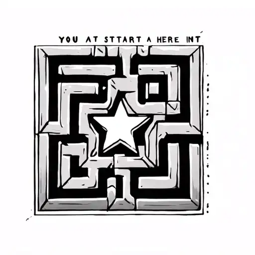 Square Maze With You Start Here At A Point Star