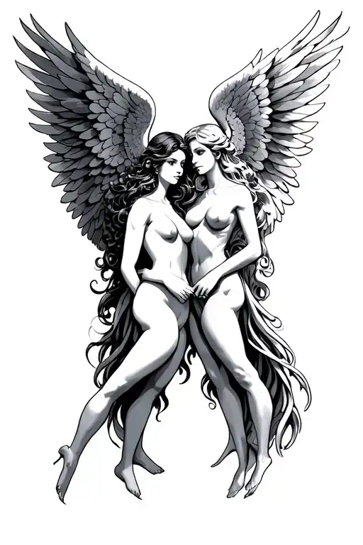 Male And Female Angel Gemini