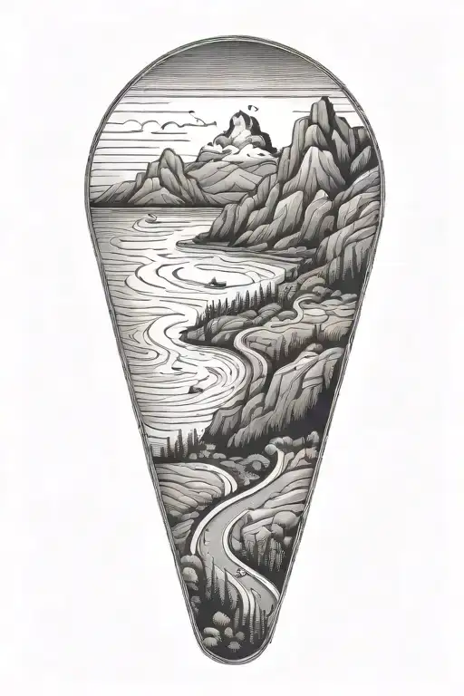 A Road Winding Surrounded By Ocean And Mountains Inside