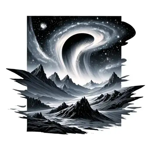 Aurora Borealis Leading Up To Space And Galaxies With Atlas