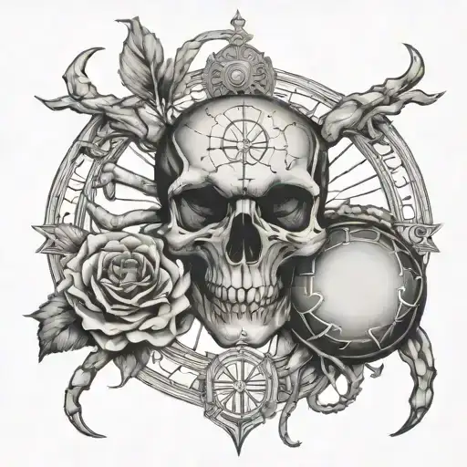 Zodiac Sign Cancer Combined With Memento Mori