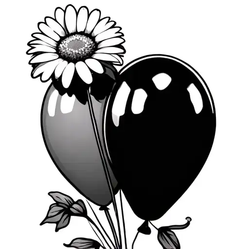 Daisy Flower Tied To A Balloon