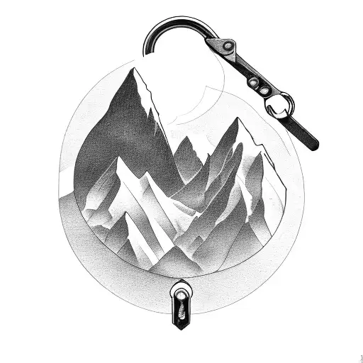 Carabiner And Mountain
