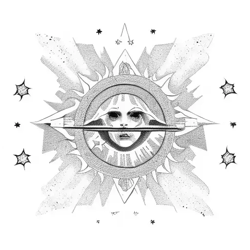 Trashpolka Style Angels Silhouette 3 Stars And A Sun