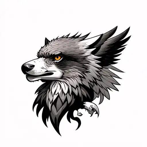 Leon With Eagle And Wolf