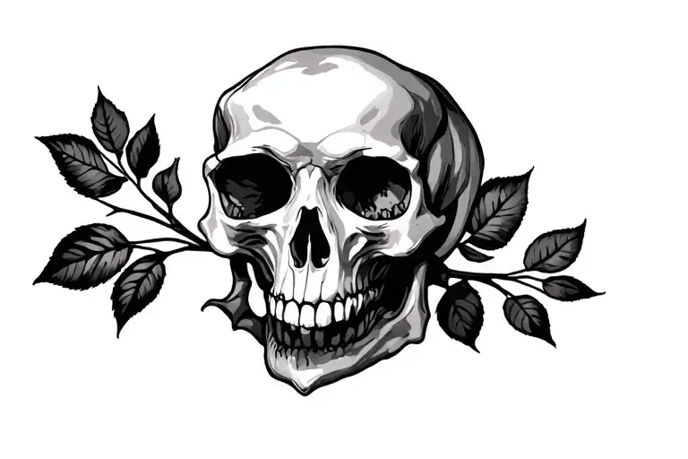 Rose With A Animal Skull