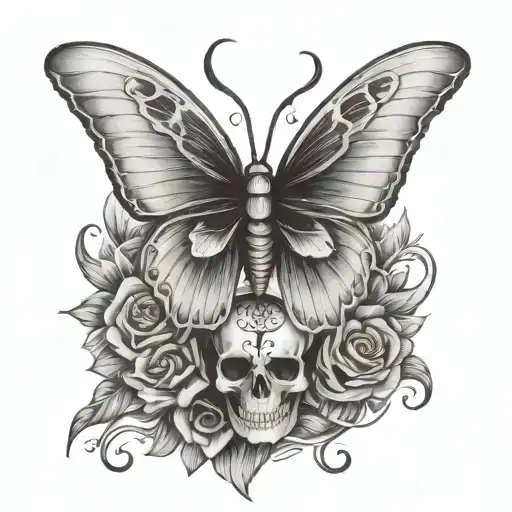 Butterfly Skull Wings Flying