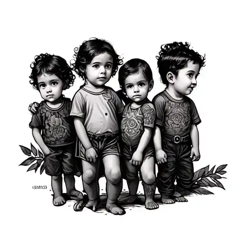 Tattoo For Six Kids Traditional Style