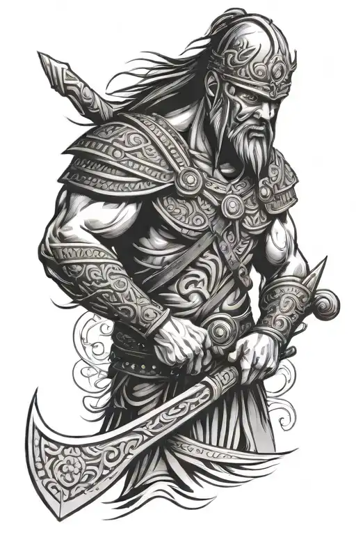 Slavic Warrior With An Axe