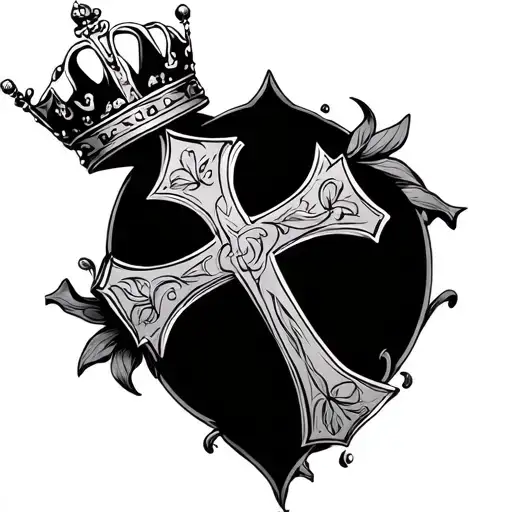 A Cross With A Crown Around It