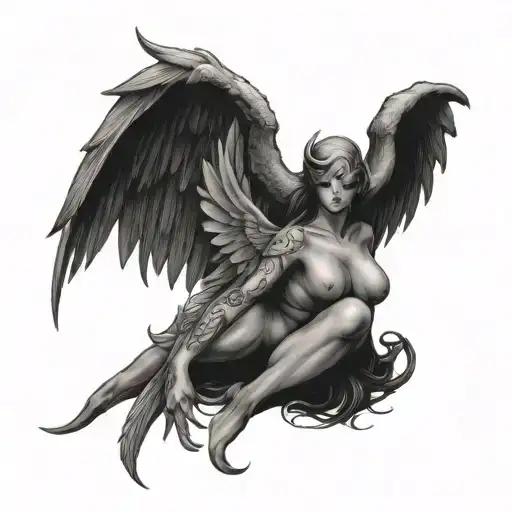 Devil En Angel Wings Resting