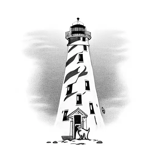 A Dog Near A Lighthouse