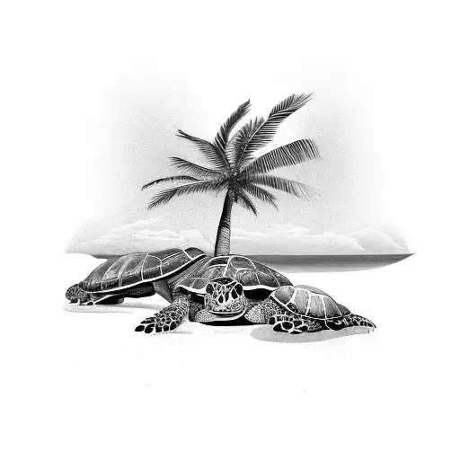 Palm Tree And Turtle