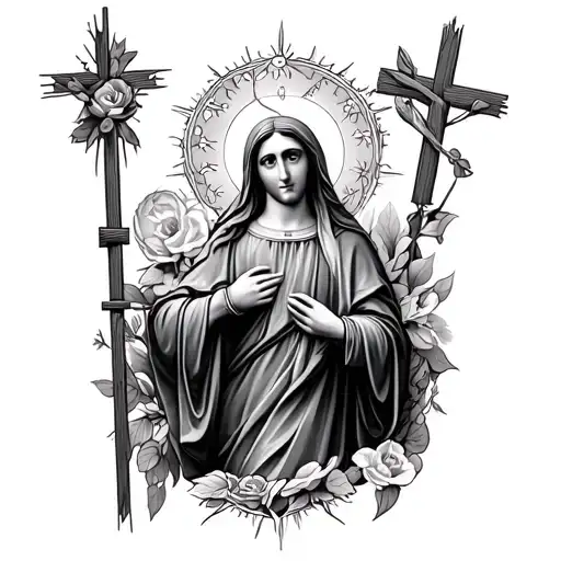 Virgin St Mary Surrounded