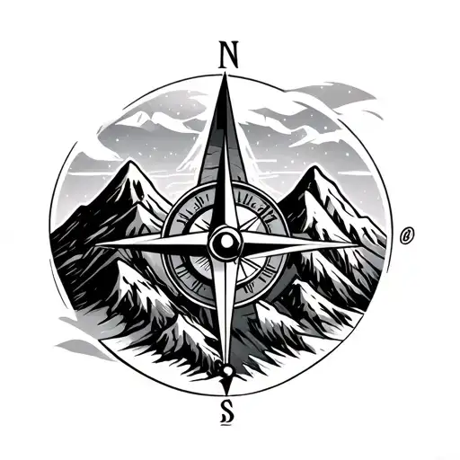 Mountains And Compass Fore Arm