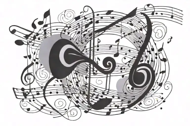 Music Notes Forming The Shape