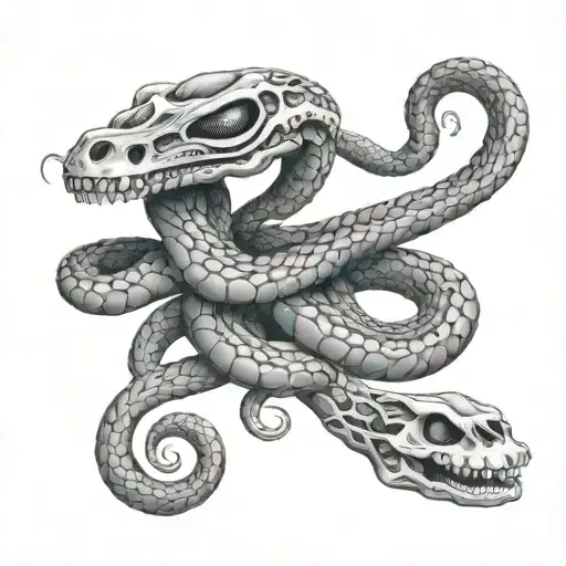 Skeleton Snake While It Is Flying