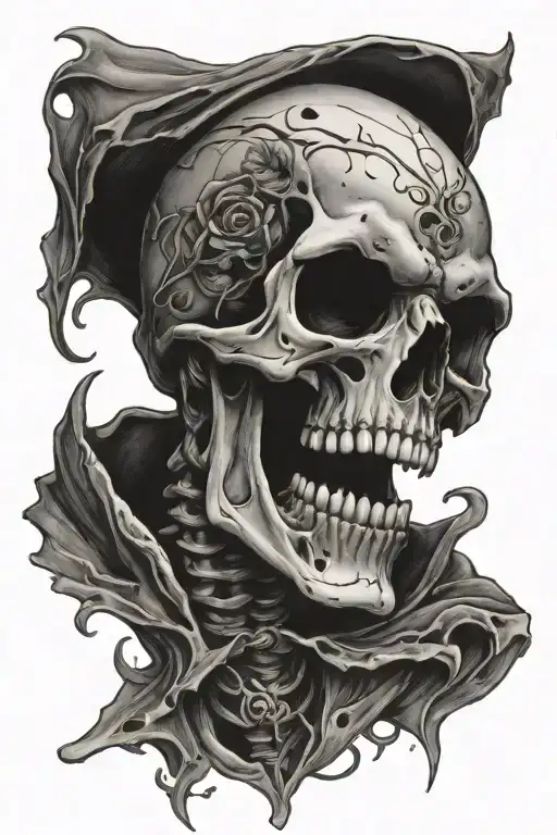 Skeleton Taking His Mask Off Crying