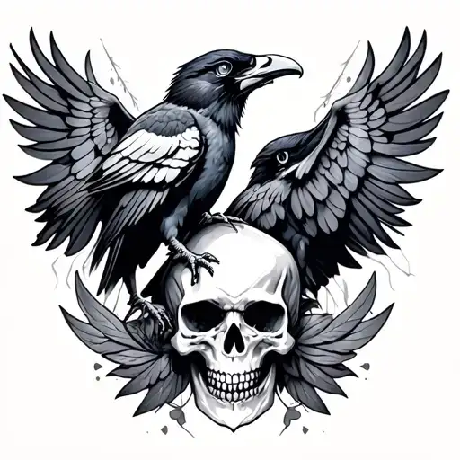 Ravens And Skull