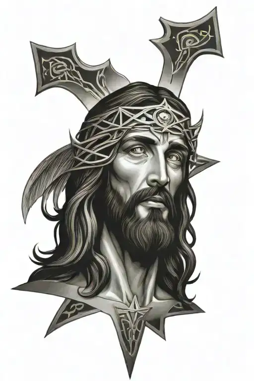 Jesus Christ With The Cross With The Eye Of Horus