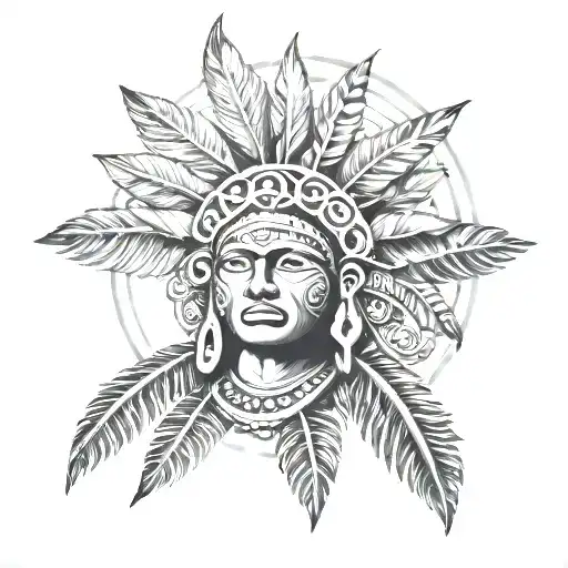 Palm Trees Taino Sun God