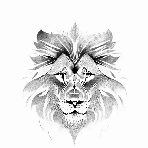 A Lion With Wolf And Eagle