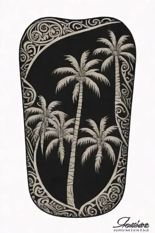 Palm Tree Taino Tribal Sleeve