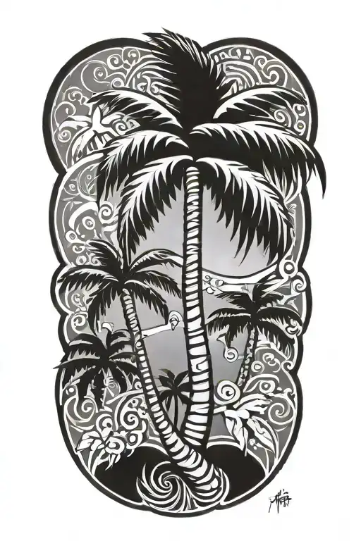 Palm Tree Taino Coqui Arm