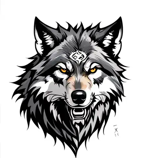 Wolf With Vikingas Runes