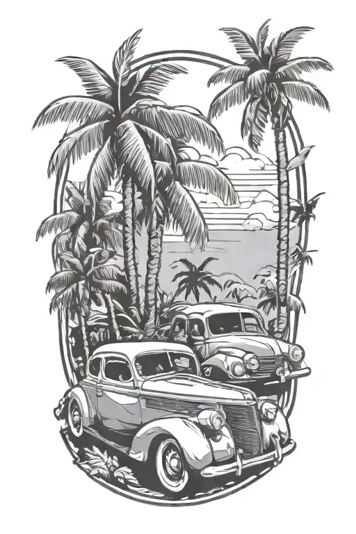 Palm Trees A 1937 Chevy Coupe