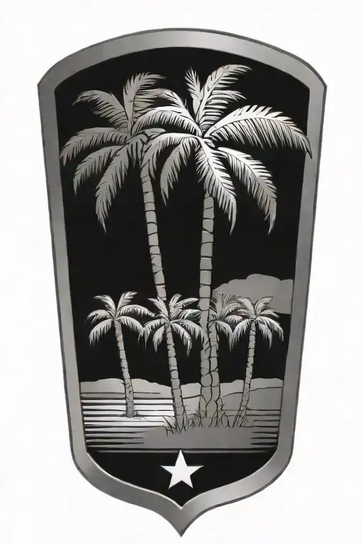 Palm Trees Dominican Crest Shield