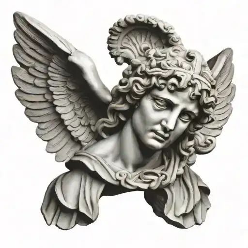 Roman Sculpture Dynamic Angel Head