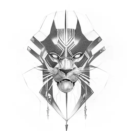 Black Panther Headdress O Top Of Woman