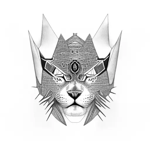 Black Jaguar Headdress On Top Of Woman