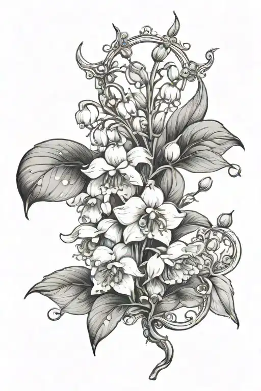 Lily Of The Valley And Hawthorn Flowers Gemini Zodiac Sign And Taurus Zodiac Sign Intertwined