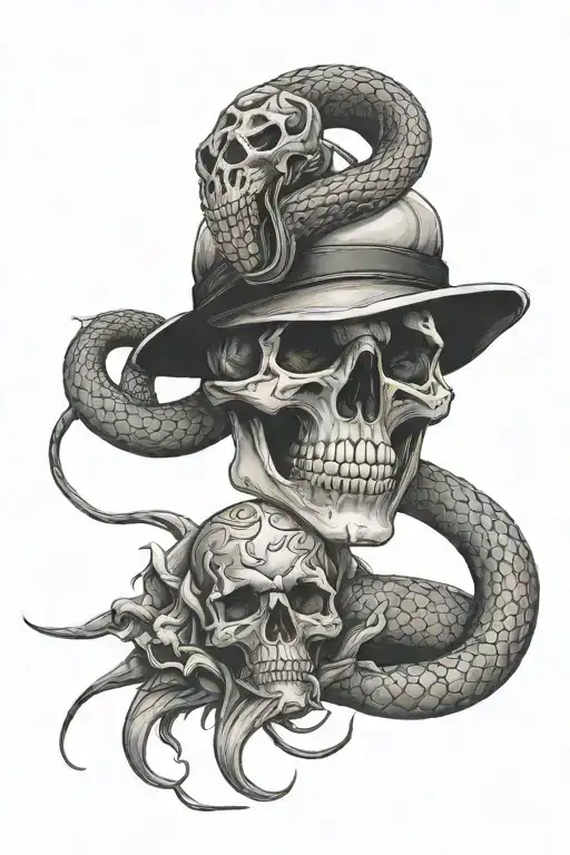 Snake And Skull