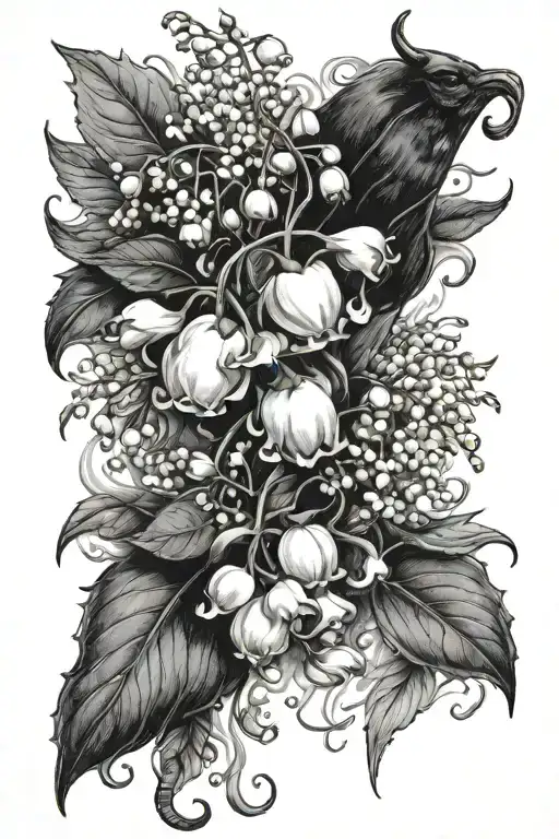 Lily Of The Valley And Hawthorn Flowers Gemini Twins And Taurus Bull