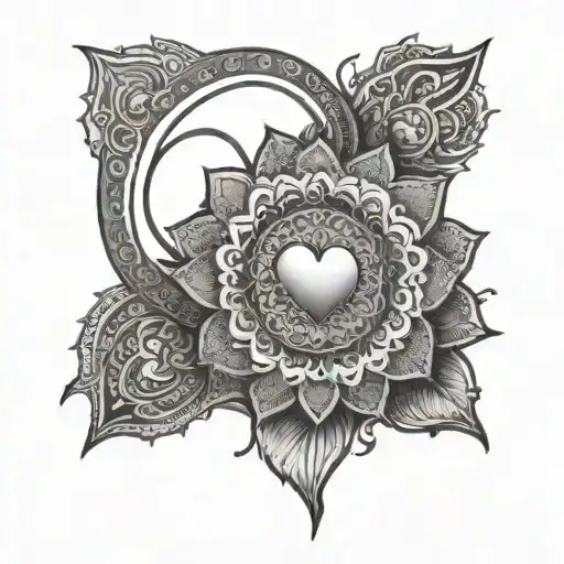 A Serene Mandala Design With A Heart At The Center Representing Love And Meditation