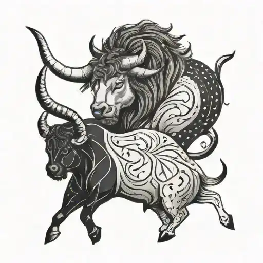 Taurus And Leo Star Constellation Intertwined