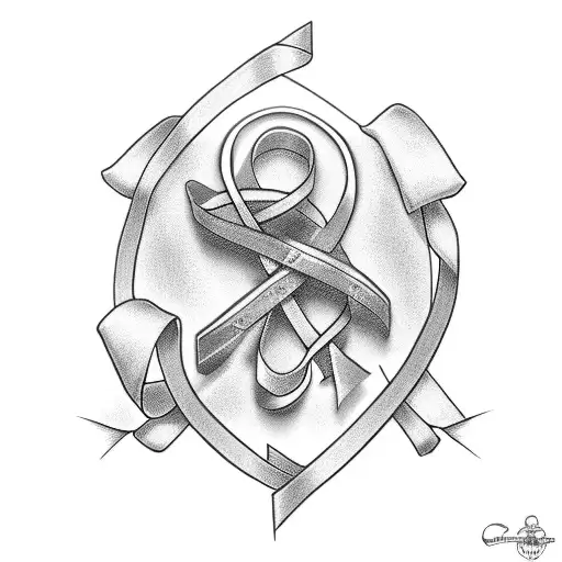 Cristian Cross With Cancer Ribbon Wrapped Around