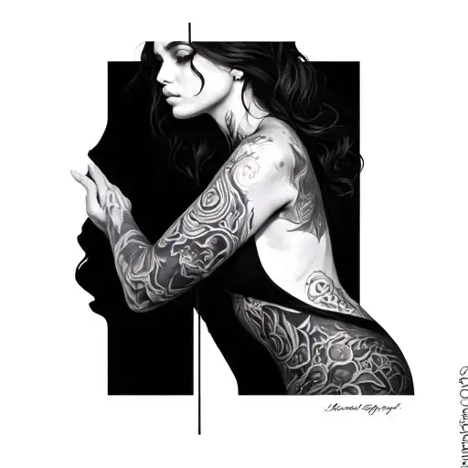 A Female Body Dematerializing Into Slices