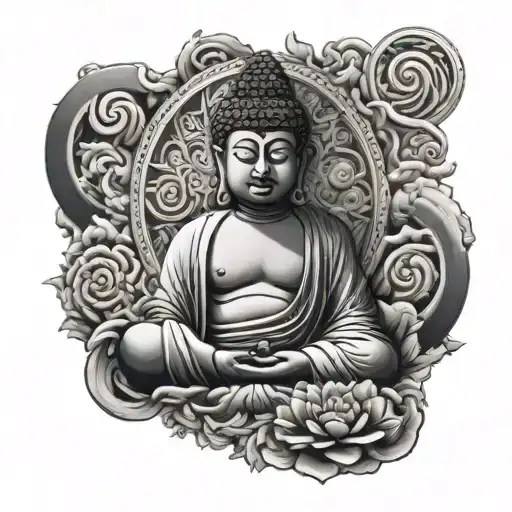 Buddha Surrounded By Elements