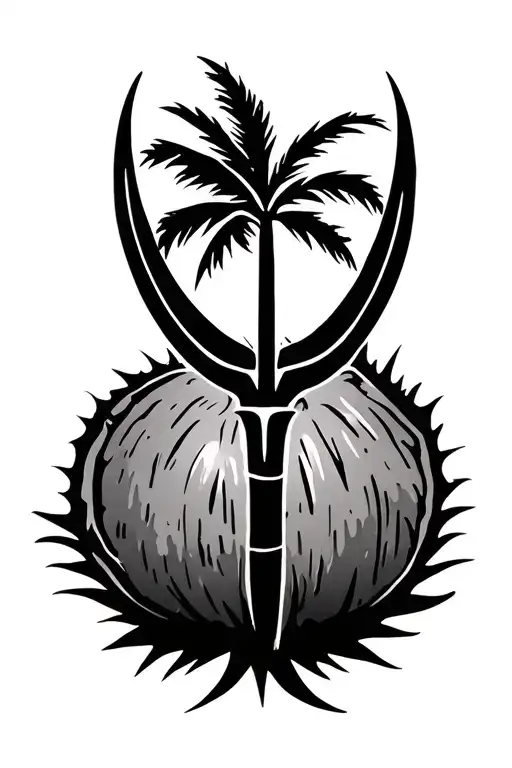 Tribal Barbados Trident Coconut Tree