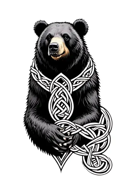 Bear With Celtic Knot Design Incorporating Elements