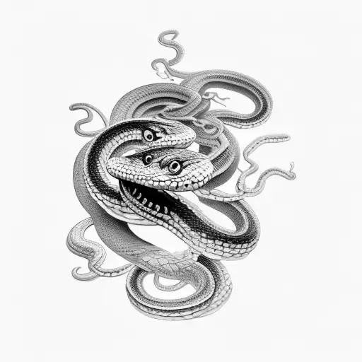 Snake And Chrysanthemum