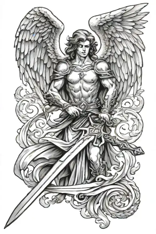 Angel Holding A Sword
