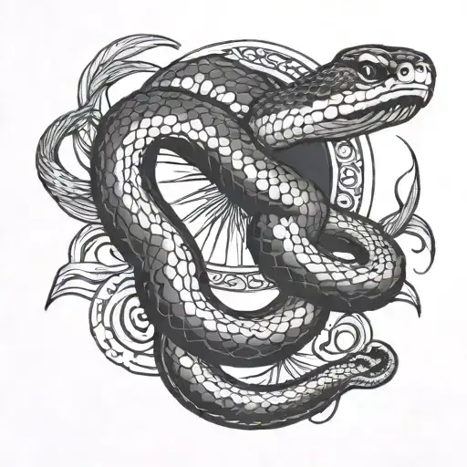 Snake Wrapped Loosely Auround A Sun